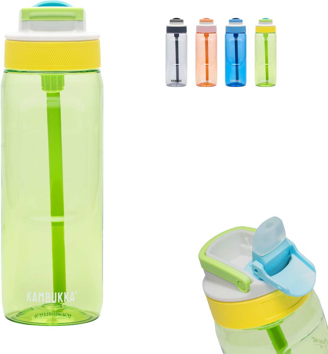 Gourde lagon Kambukka 750ml -jardin ludique avec paille intégrée
