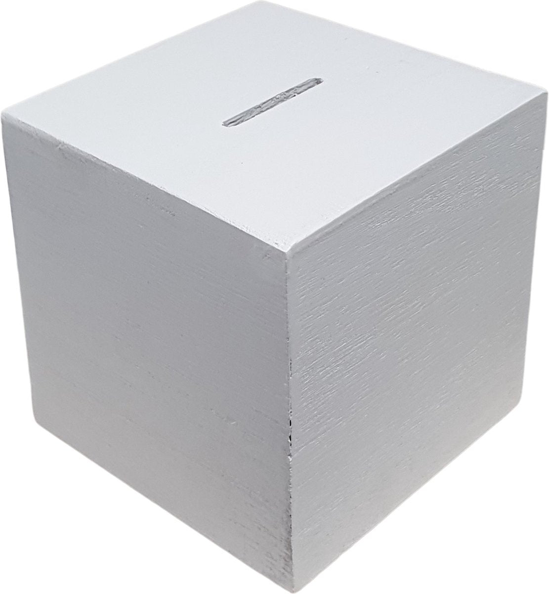 Banque de piggy en bois carré blanc