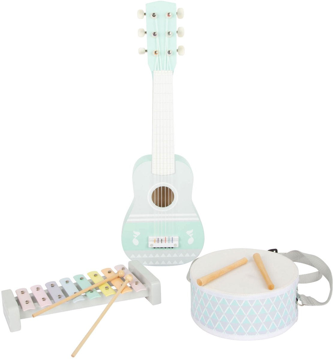 Petit pied en bois musical Instruments pastel, 7dlg,