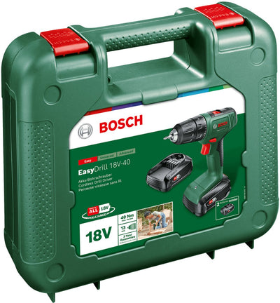 Bosch Home and Garden EasyDrill 18V-40 06039D8002 Perceuse-perceuse sans fil 18 V 1,5 Ah Li-ion incl. 2 piles, incluses. tiroir
