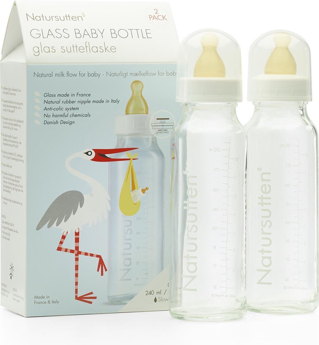 Natursutten - bouteilles en verre - 240 ml - 2 pièces
