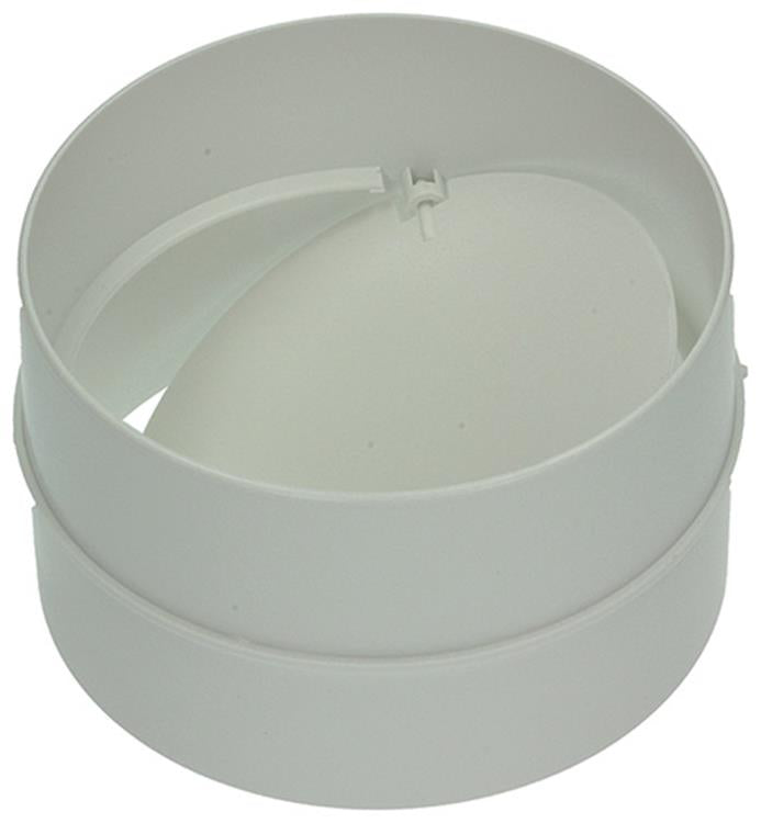 Renson 1006398 - Pièce de raccordement PVC + clapet anti-retour 7007 blanc ø 100 | 2 pièces