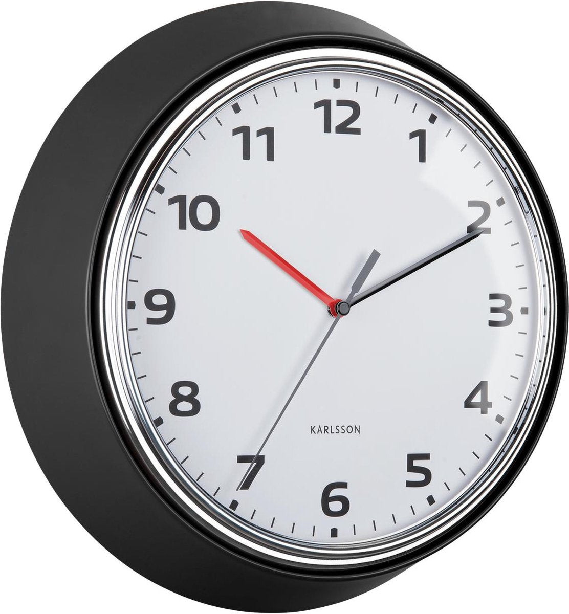 Karlsson horloge murale rétro moderne - noir - ø34cm - horloge murale rétro