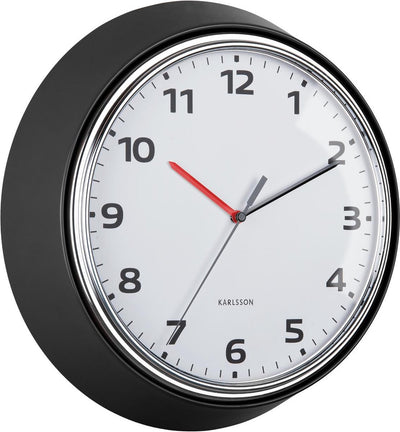 Karlsson horloge murale rétro moderne - noir - ø34cm - horloge murale rétro