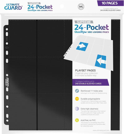 Pages quadrow Ultimate Guard 24 pochettes à chargement latéral (10) - noir
