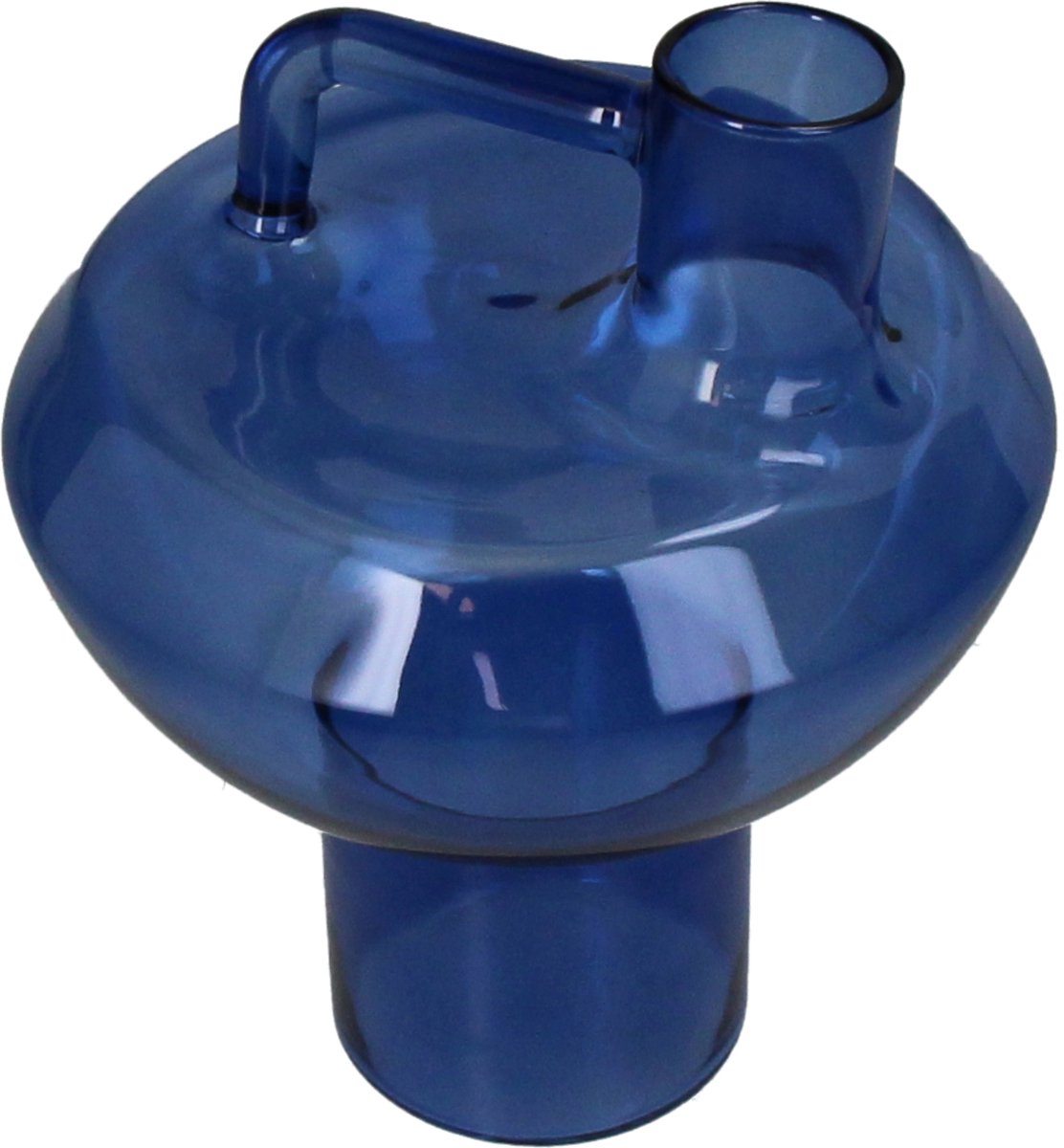 Vase collection HD verre bleu 13,5x13,5x17cm