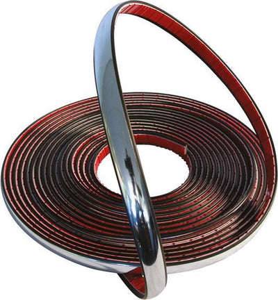 Carpoint bande décorative chromée 12 mm – 8 mètres – autocollante – universelle – pour intérieur, extérieur – flexible – finition luxueuse