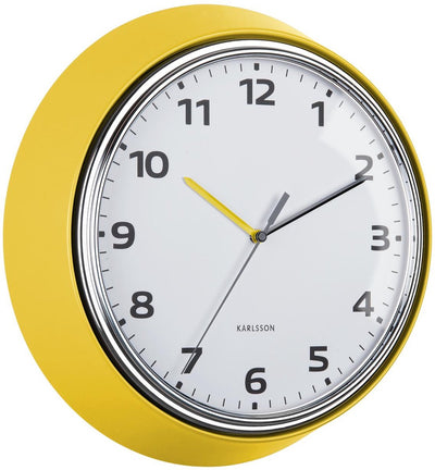 Karlsson horloge murale rétro moderne - jaune - ø34cm - horloge murale rétro