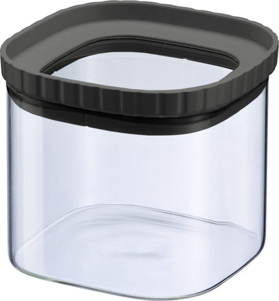 Pot en verre Westmark avec couvercle en silicone - Pot de conservation pratique avec couvercle, idéal pour conserver les pâtes, les épices, le thé, les bonbons et bien plus encore, carré, empilable - 655 ml