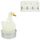 Photophore cygne blanc 6,5cm lot de 3