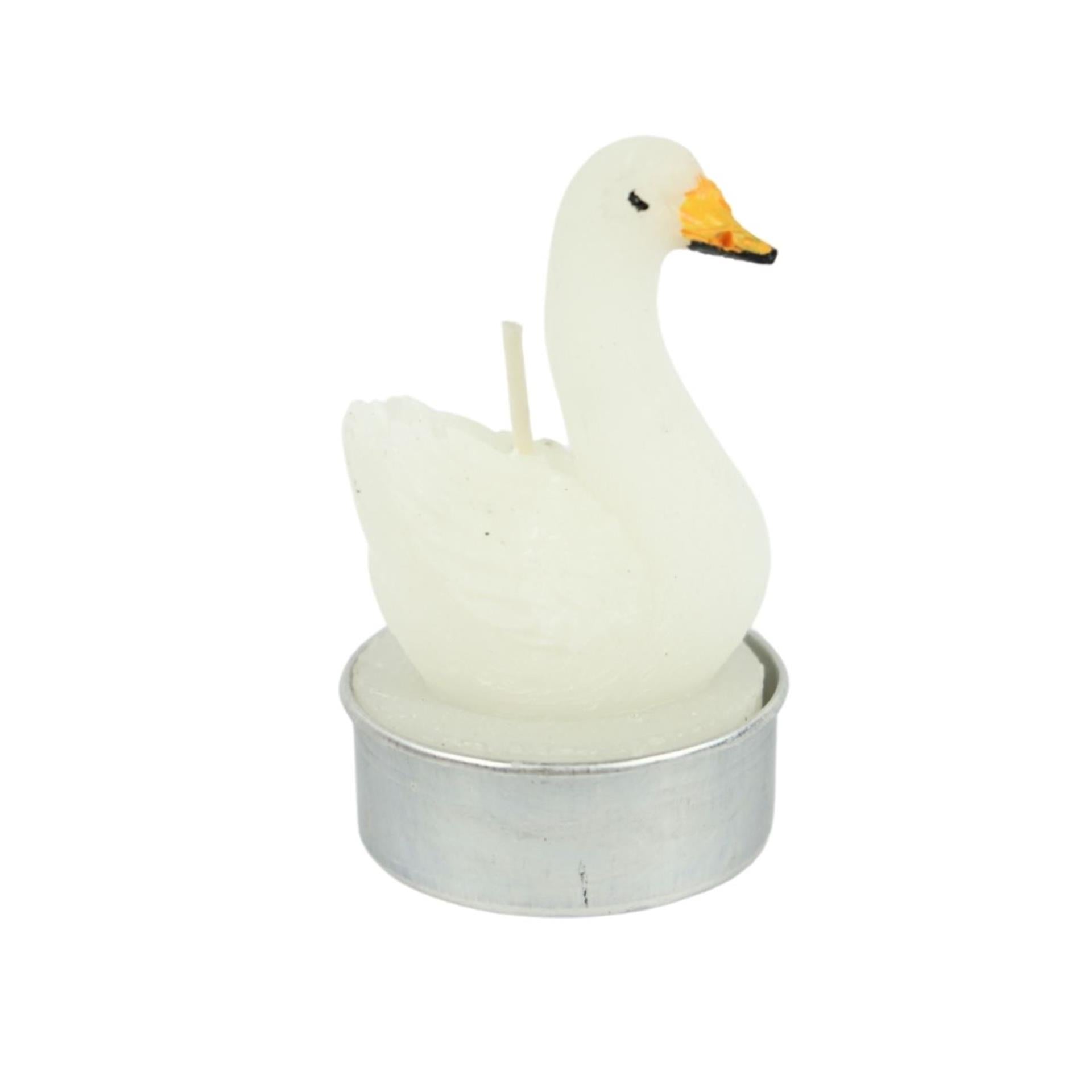 Photophore cygne blanc 6,5cm lot de 3