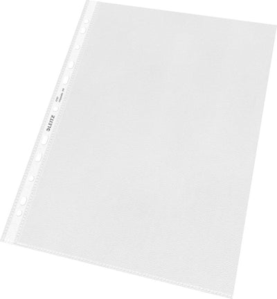 Sac de présentation Leitz de haute qualité - 30 % de plastique recyclé pré-consommation - a4 - 11 trous - paquet de 100 pièces - transparent