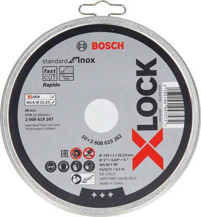 Disque à tronçonner Bosch Prof en étain droit Inox 125 mm (10)