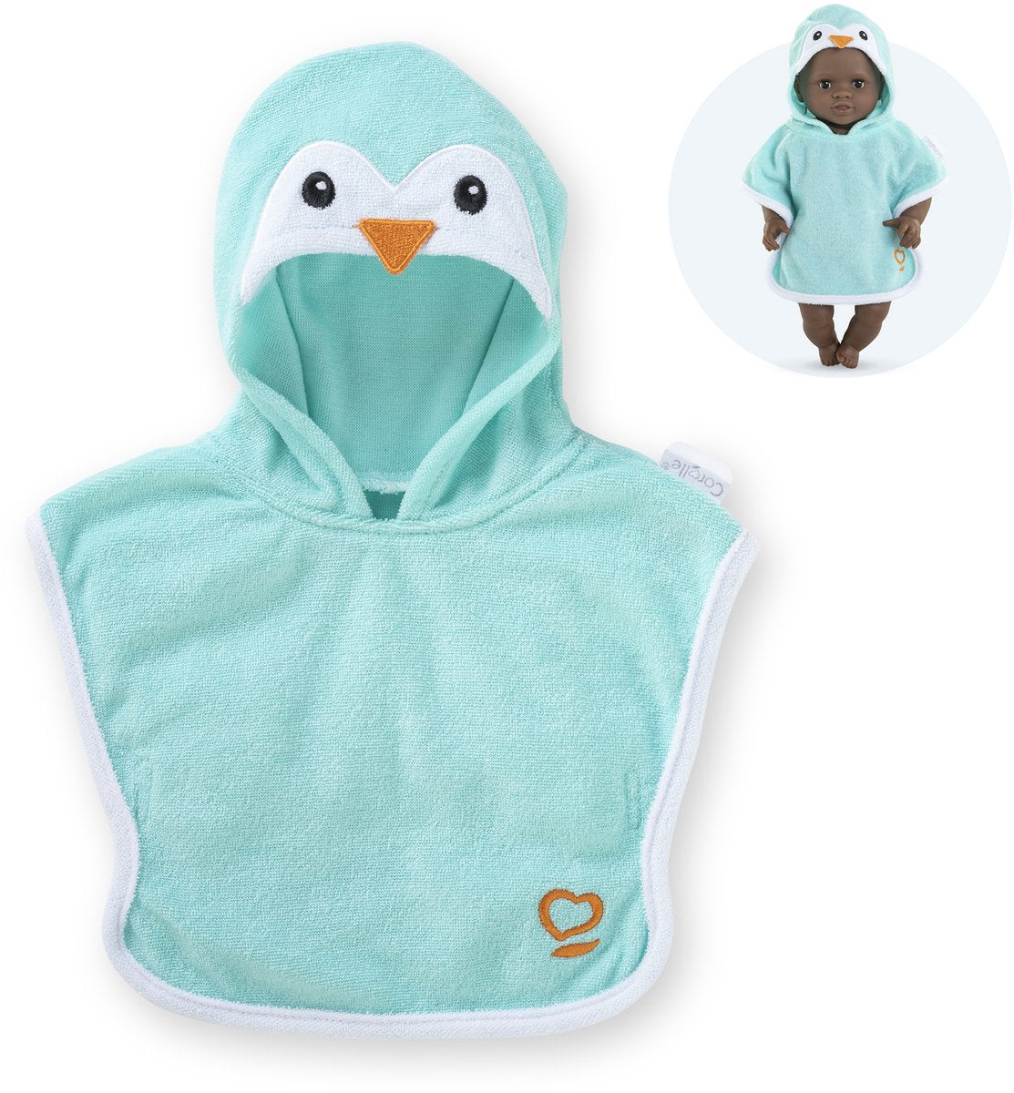 Corolle Badcape pour bébé pop - Penguin, 30cm
