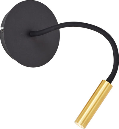 Brilliant jutta - applique - LED 4,1w avec bras flexible et interrupteur - or noir