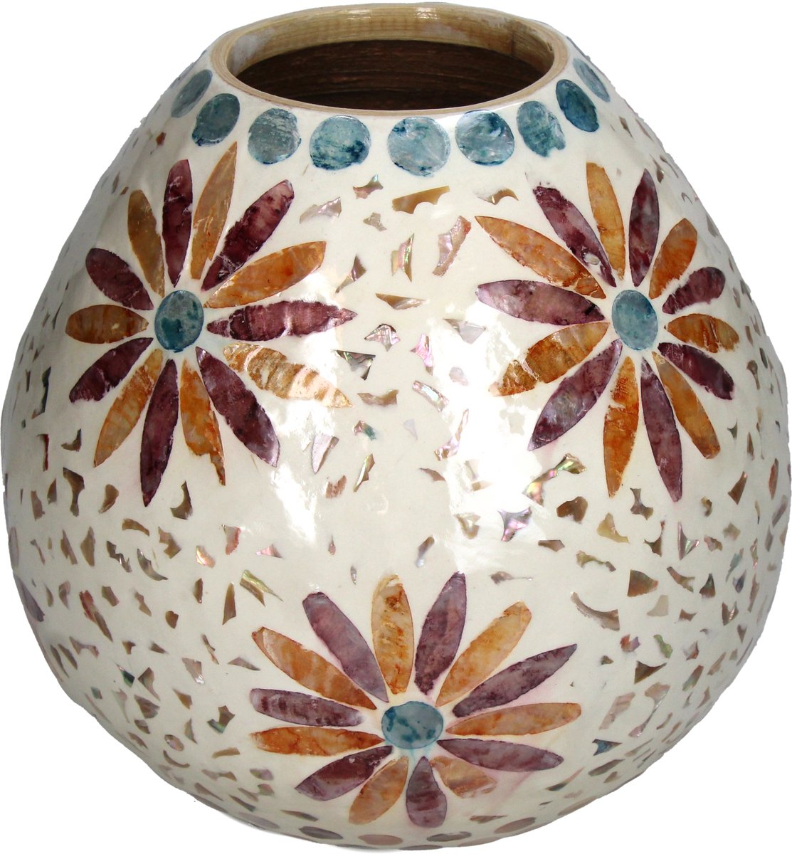 Vase collection Hd capiz multi 21x21x20cm