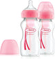 Dr. brown's options+ biberon anti-colique - biberon à col large - 270ml - rose - 2 pièces