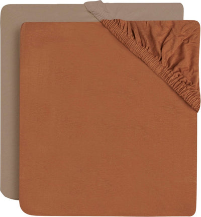 Jollein - drap housse bébé jersey (biscuit caramel) - coton - drap housse berceau - 2 pièces - 60x120cm