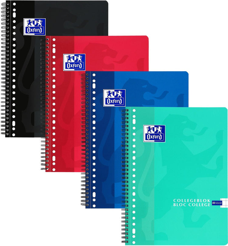 Oxford college blk oxf school a4 rt 10mm 23g 160page cul | 10 pièces