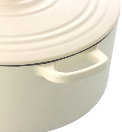 Cocotte en fonte Bk bordeaux 28 cm 6,7 l - cocotte induction - cocotte en fonte - passe au four jusqu'à 230 degrés - couvercle avec anneaux anti-goutte - intérieur émaillé blanc - blanc crème