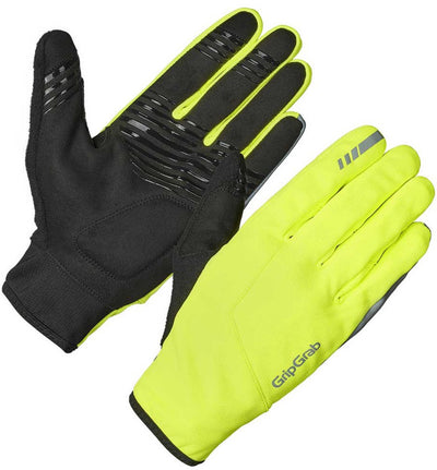 Gripgrab - Hurricane 2 gants de cyclisme coupe-vent printemps-automne doigt long avec rembourrage - jaune haute visibilité - unisexe - taille XL