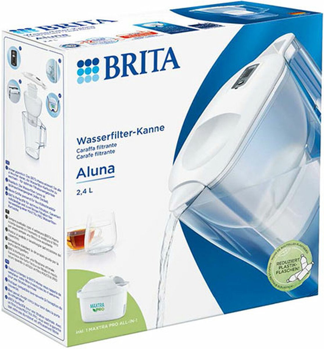 Brita aluna 124595 jeu de filtres économiseurs d'eau 2,5 l blanc