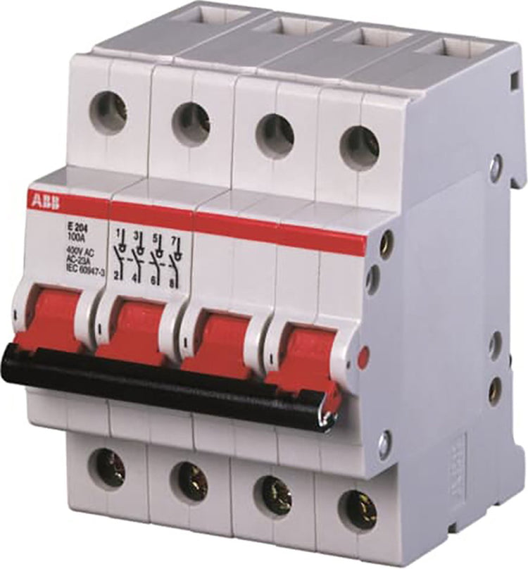 Busch-Jaeger interrupteur intégré système modulaire pro m interrupteur marche-arrêt compact rouge 4 pôles, 100a e204 100r 2cde284001r0100