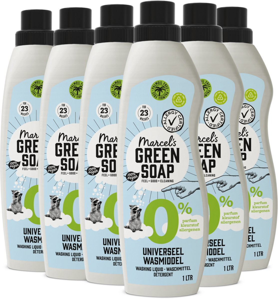 Lessive au savon vert Marcel's - 0% - 6 x 1l - 138 lavages