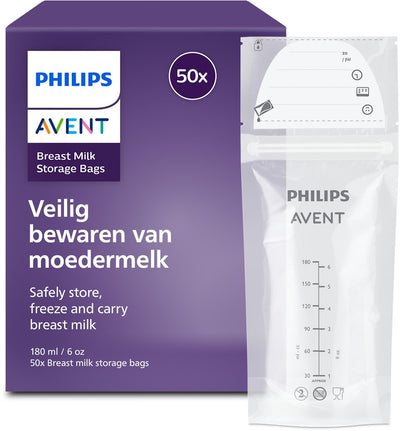 Philips avent sachets de conservation du lait maternel 180 ml - étanches - 50 pièces - scf603 50