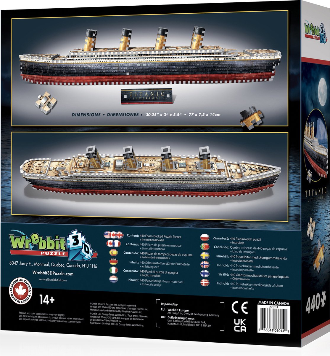 Wrebbit titanic - Puzzle 3D - 440 pièces