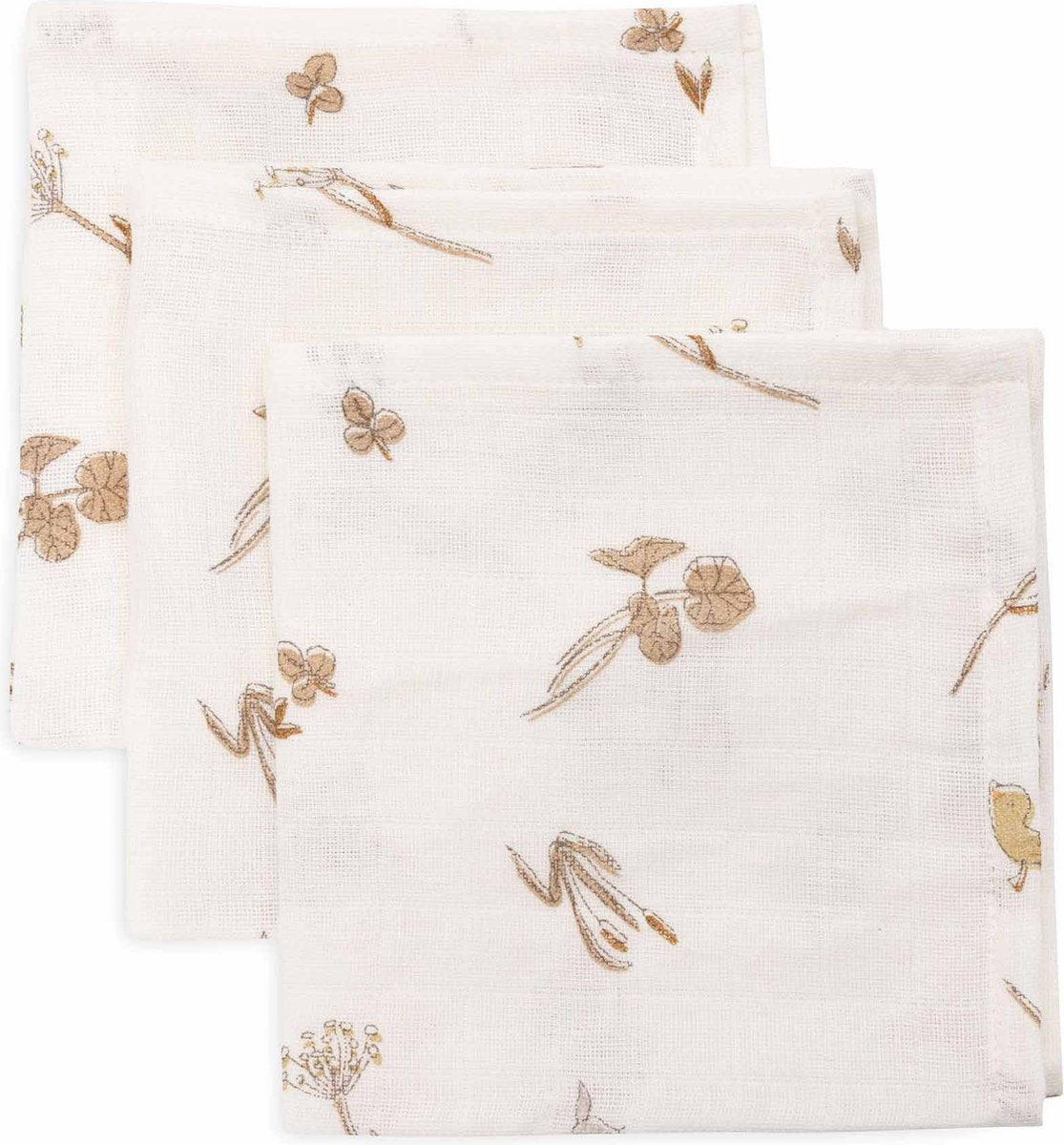 Jollein - linge buccal hydrophile 31x31cm - lingettes hydrophiles pour bébé - 3 pièces - bord de rivière