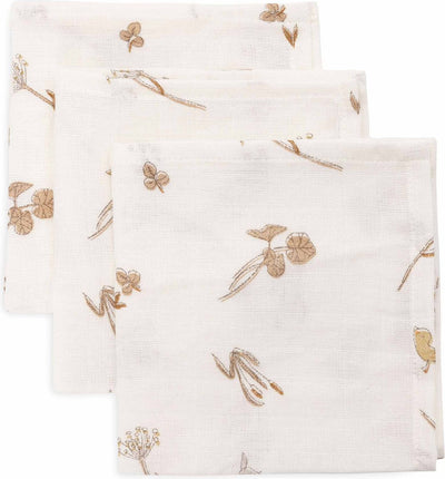Jollein - linge buccal hydrophile 31x31cm - lingettes hydrophiles pour bébé - 3 pièces - bord de rivière