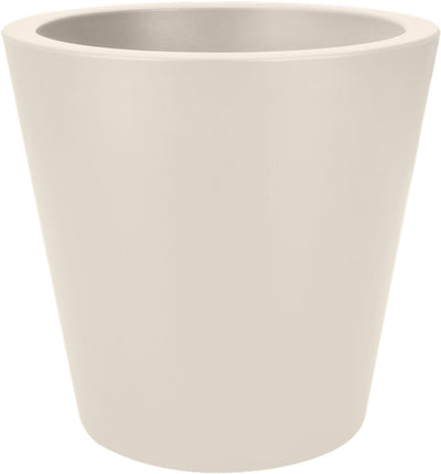 Elho pure Straight round 50 - grand pot de fleur pour intérieur et extérieur - plastique recyclé - ø 49,5 x h 51 cm - lin blanc