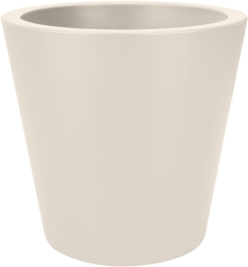 Elho pure Straight round 50 - grand pot de fleur pour intérieur et extérieur - plastique recyclé - ø 49,5 x h 51 cm - lin blanc