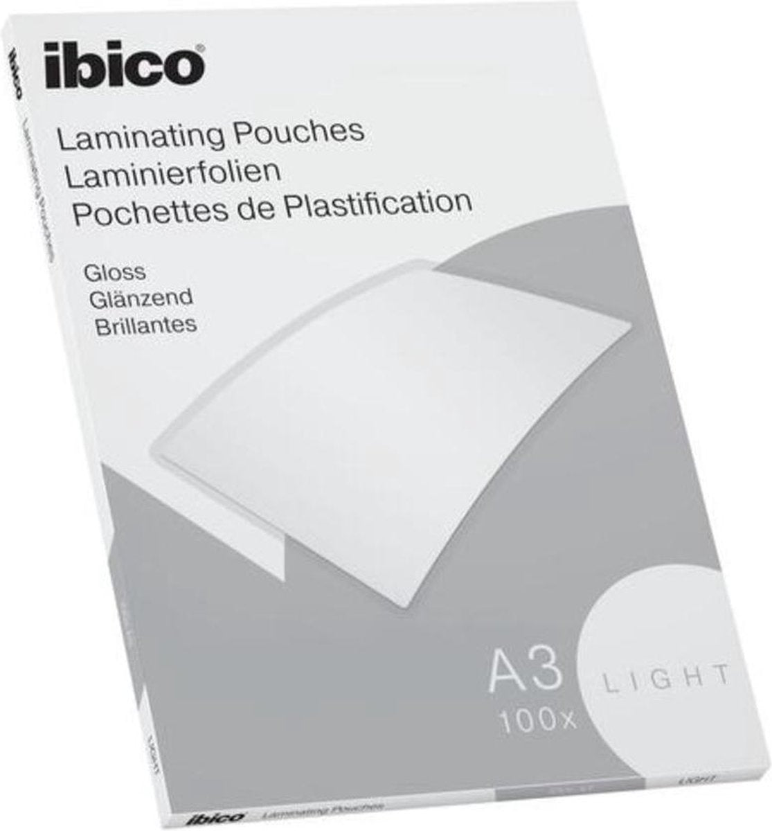 Pochettes de plastification Ibico basics a3, brillantes - 80 microns - 100 pièces - transparentes