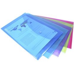 Chemise à documents avec fermeture à pression Rapesco 0688 gamme de couleurs Foolscap