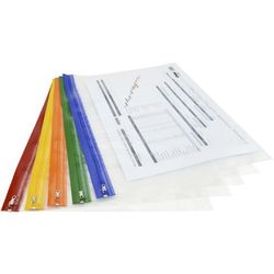 Dossier de documents avec fermeture éclair rapesco 1507 a3, assortiment de couleurs