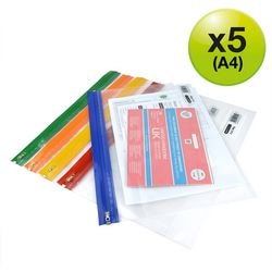 Dossier de documents avec fermeture éclair rapesco 1503 a4+ assortiment de couleurs