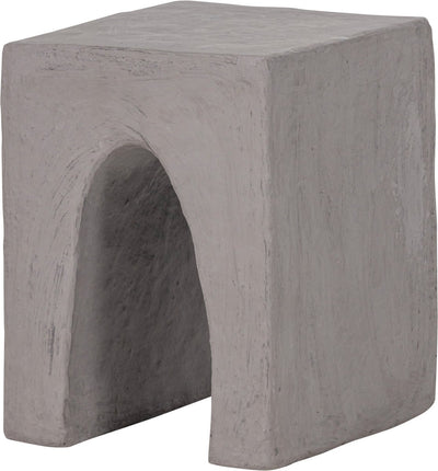 Table d'appoint Woood tovi - papier mâché - gris - 45x40x35