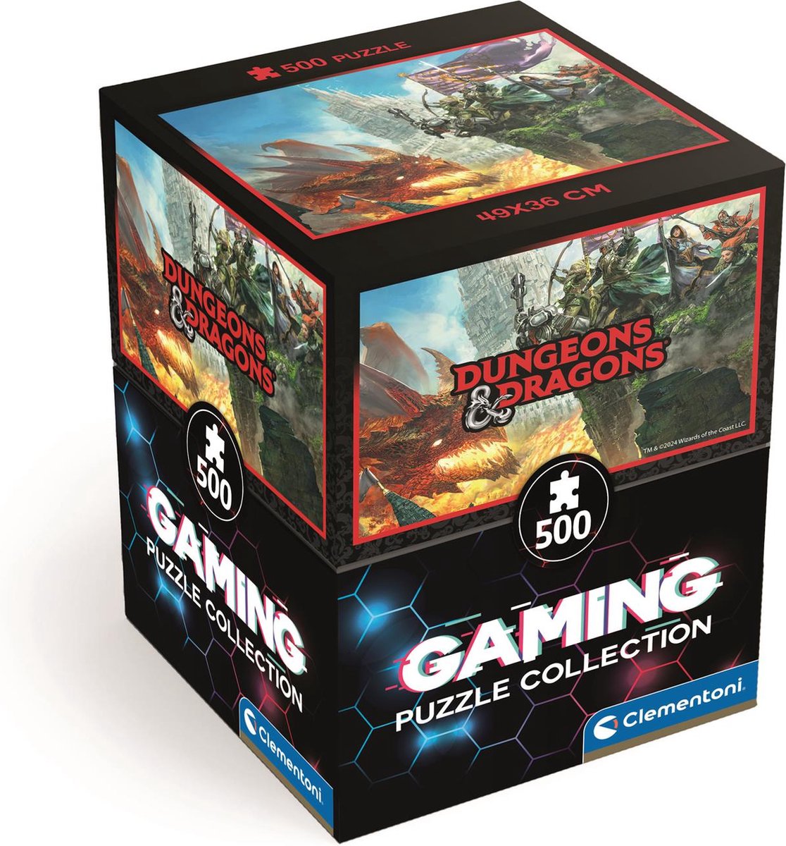 Clementoni - puzzle - 500 pièces - donjons dragons - cube - puzzle pour adultes