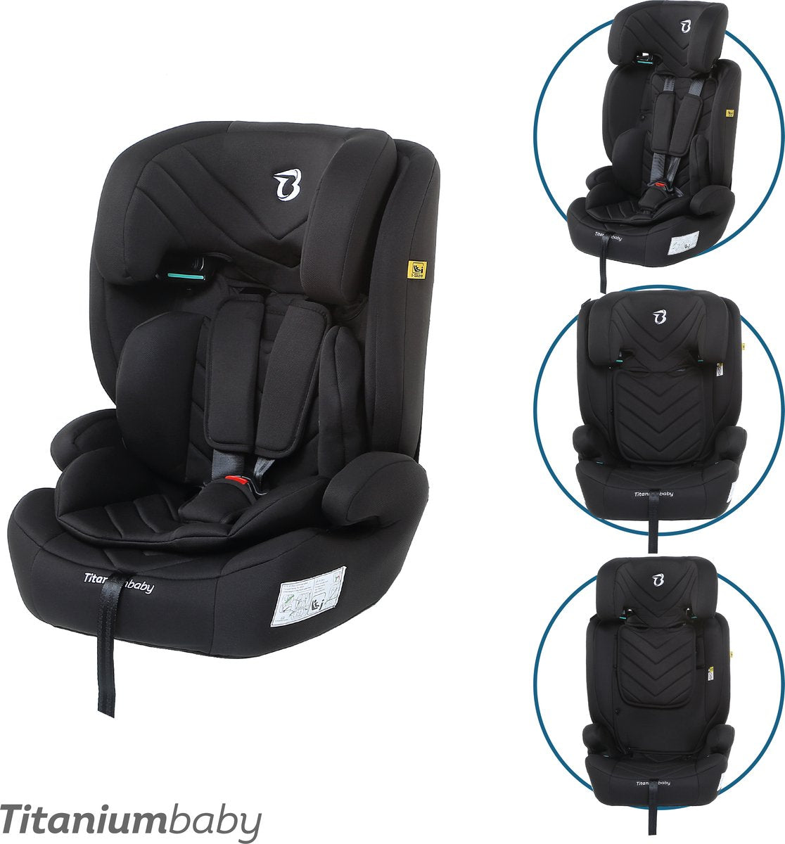 Siège auto bébé en titane Titanium Baby Niklas i-size (r129) - noir