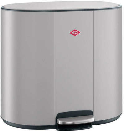 Wesco multicollector 3 poubelle tri des déchets (1x25 litres, 2x12 litres) | 49 litres | métal - gris froid mat | poubelle à pédale avec fermeture amortie et filtre anti-odeurs