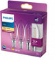 Lampe LED Philips - lampe bougie avec culot E14 - lumière blanc chaud : 2700k - 25w - verre transparent - pack de 3
