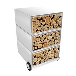 Caisson à tiroirs mobile Paperflow easybox avec 3 tiroirs bûches 642x390x436mm
