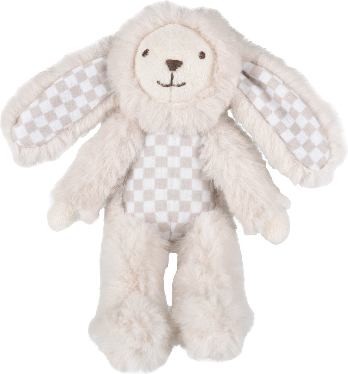 Doudou énigme lapin cheval heureux 15cm - beige - peluche bébé