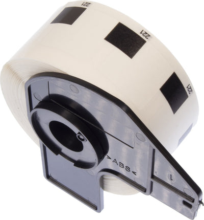 Etiquettes imprimante Kangaro - compatible brother dk-11221 - noir et blanc - 23x23mm - 1 rouleau de 1000 étiquettes - k-dk11221