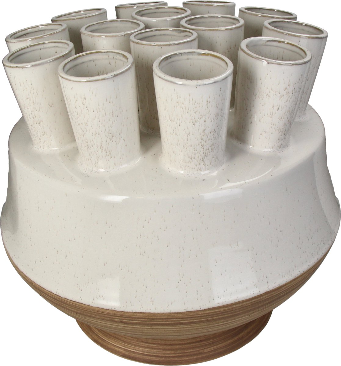 Vase collection Hd grès blanc 36,5x36,5x33cm