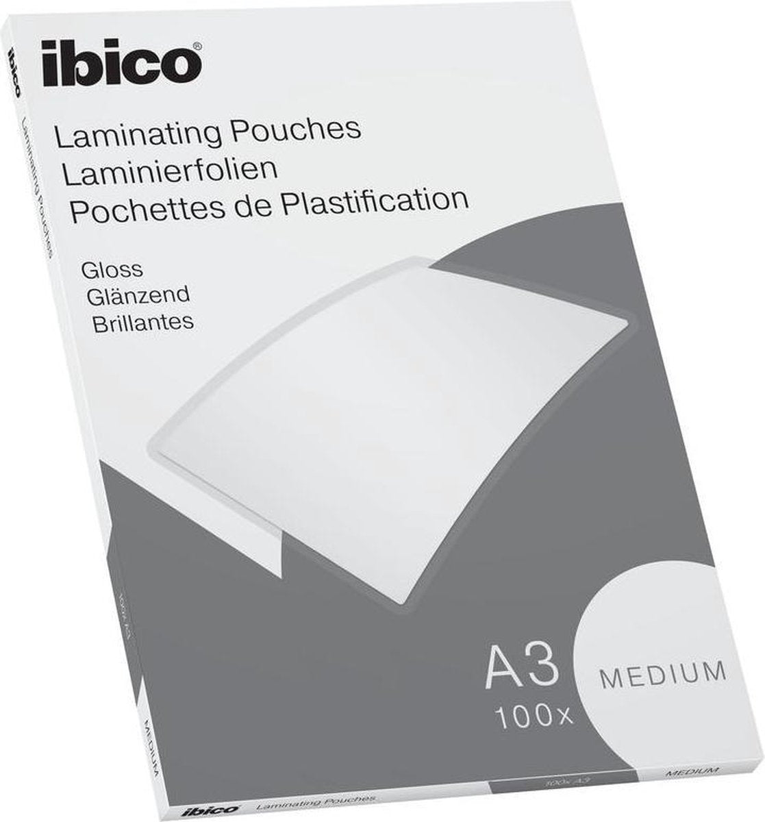Pochettes de plastification Ibico basics a3, brillantes - 100 microns - 100 pièces - transparentes