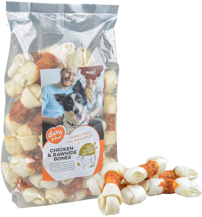 Duvo plus de la viande ! Snack cuisses de poulet en cuir brut pour chiens m-1kg