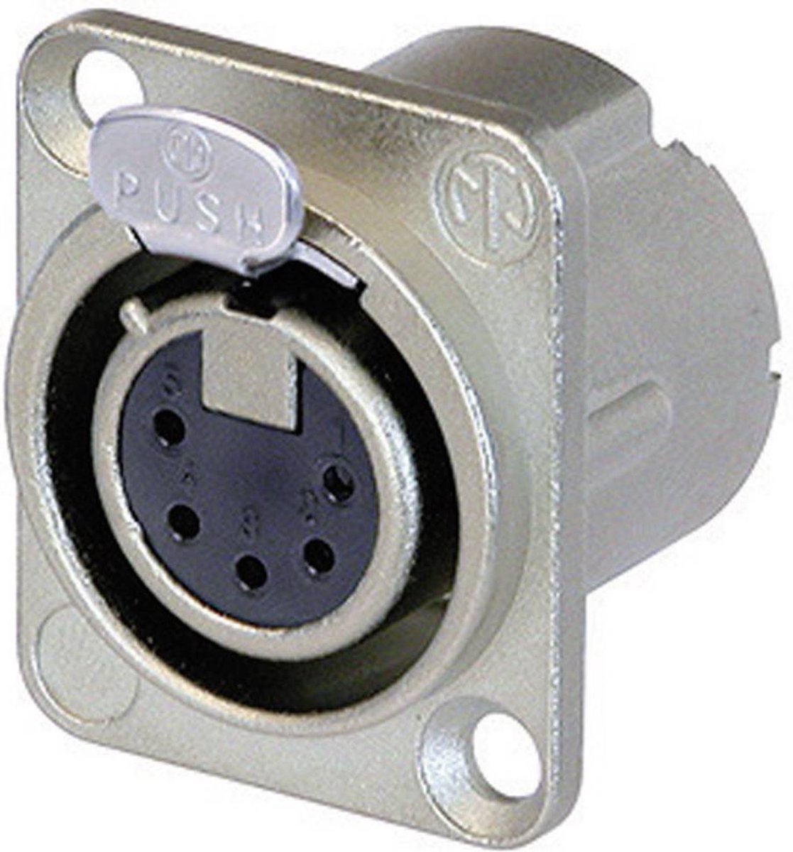 Neutrik nc5fd-lx xlr connector flange, contacts straight number of pins: 5 silver 1 piece(s)